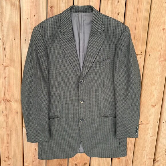 Hugo Boss Hopsack Blazer Wool Tweed Sport Coat Brown Einstein 44R - Picture 2 of 10